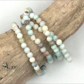 Amazonit lys armbnd, 6 mm perler