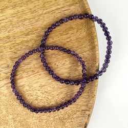 Ametyst armbnd, 4 mm perler 
