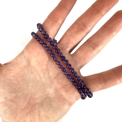 Ametyst armbnd, 4 mm perler 