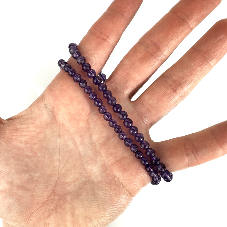 Ametyst armbnd, 4 mm perler 