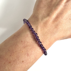 Ametyst armbnd, 4 mm perler 
