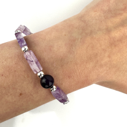 Ametyst armbnd, aflange perler