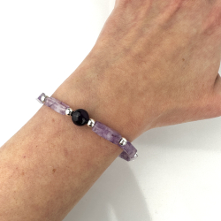 Ametyst armbnd, aflange perler