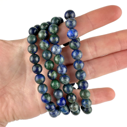 Azurit Malakit armbnd, 8 mm perler