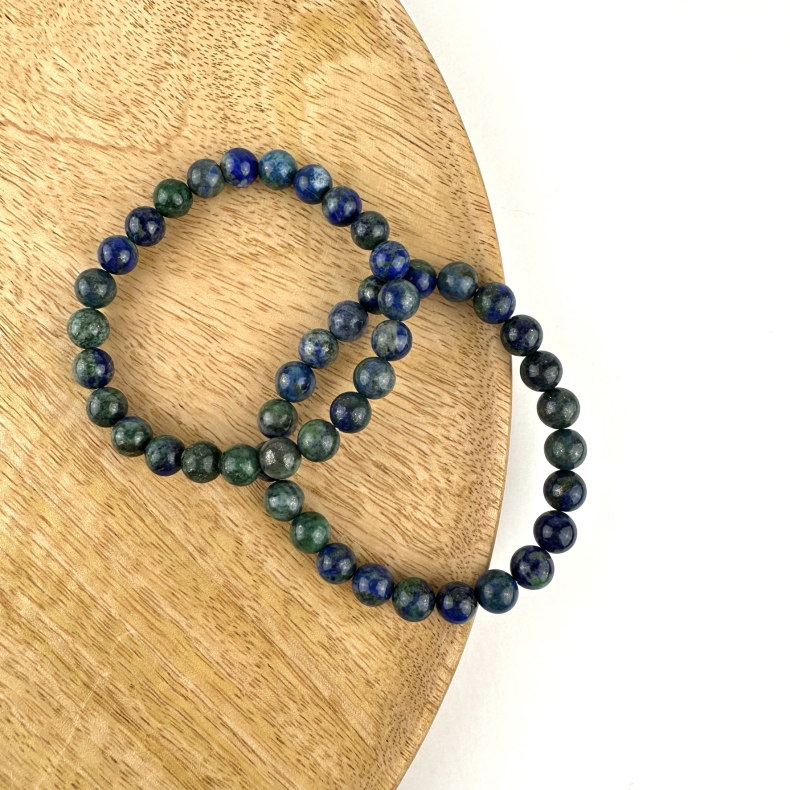 Azurit Malakit armbnd, 8 mm perler