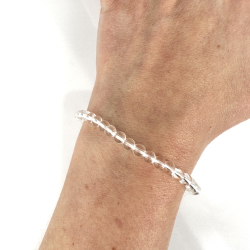 Bjergkrystal armbnd, 4 mm perler