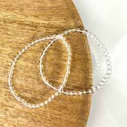 Bjergkrystal armbnd, 4 mm perler