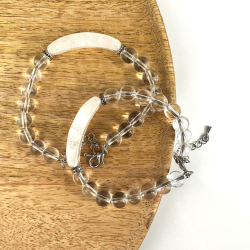 Bjergkrystal justerbart armbnd m ls, 8 mm perler