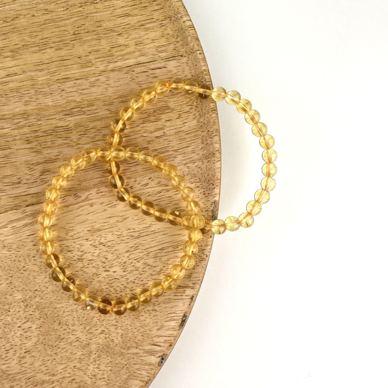 Brndt Citrin armbnd, 6 mm perler