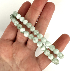 Grn Angelit armbnd, 6 mm perler