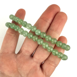 Grn Aventurin armbnd, 6 mm perler