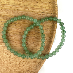 Grn Aventurin armbnd, 6 mm perler