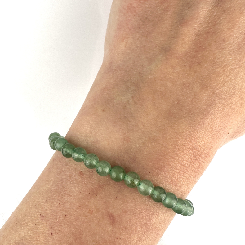 Grn Aventurin armbnd, 4 mm perler