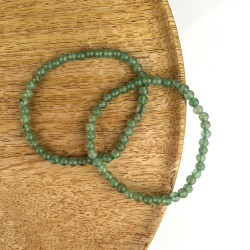 Grn Aventurin armbnd, 4 mm perler