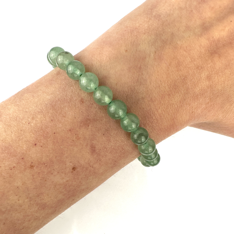 Grn Aventurin armbnd, 6 mm perler