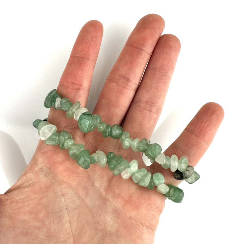 Grn Aventurin armbnd, chips