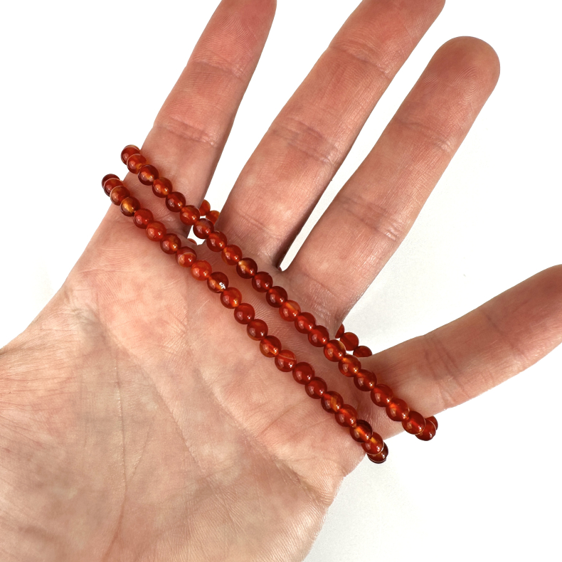 Karneol armbnd, 4 mm perler