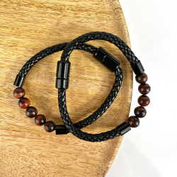 Okseje imiteret lder armbnd, 8 mm