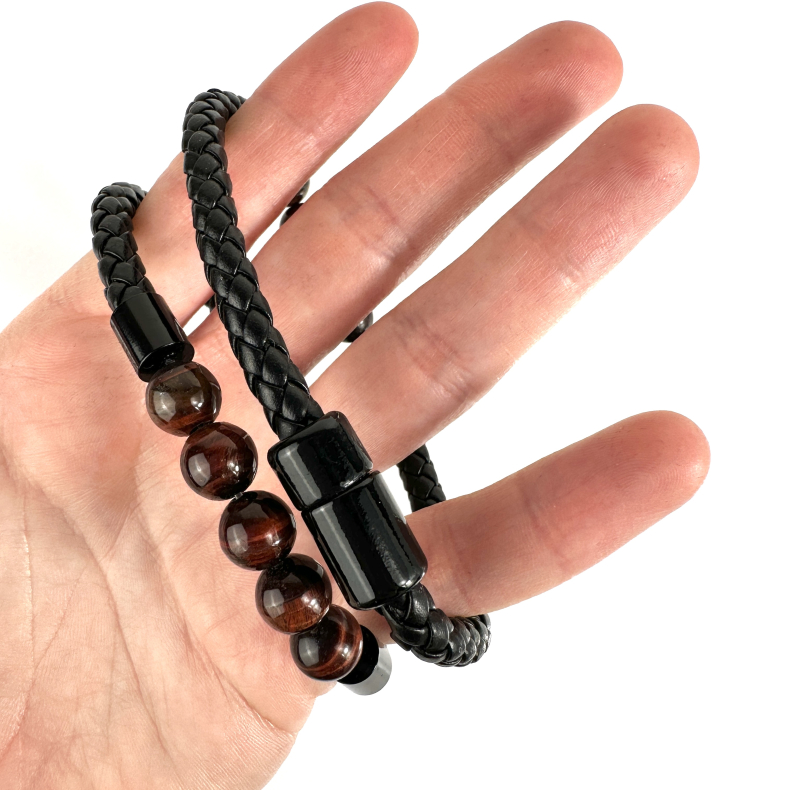 Okseje imiteret lder armbnd, 8 mm