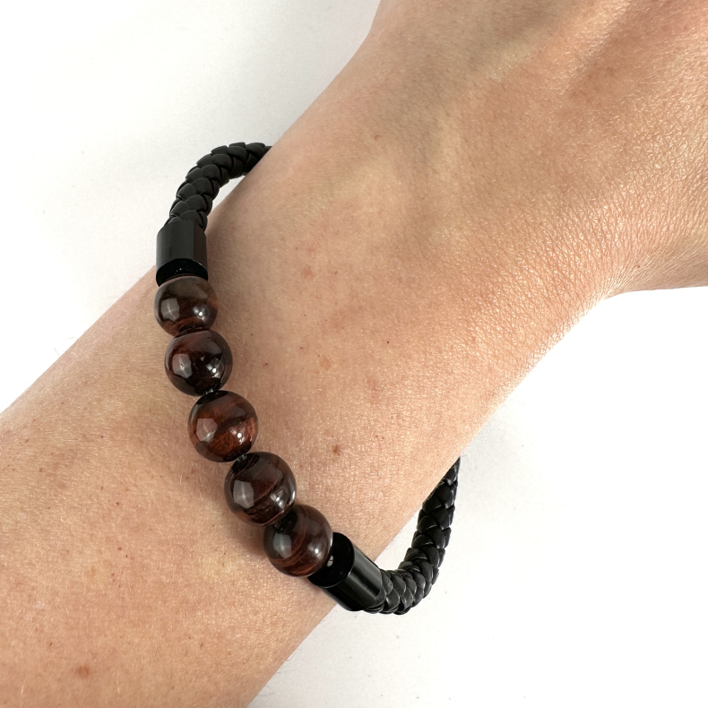 Okseje imiteret lder armbnd, 8 mm