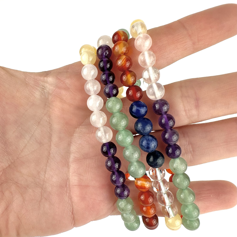 Chakra armbnd, 6 mm perler