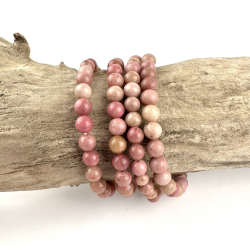 Rhodonit armbnd, 6 mm perler