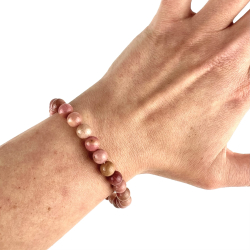 Rhodonit armbnd, 6 mm perler