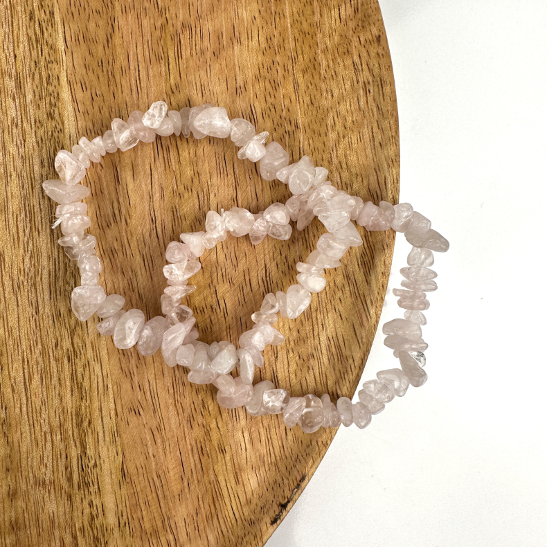 Rosakvarts armbnd, chips