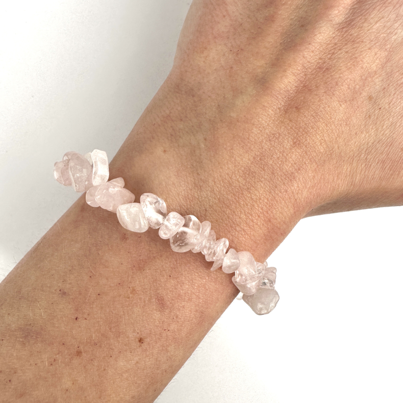 Rosakvarts armbnd, chips