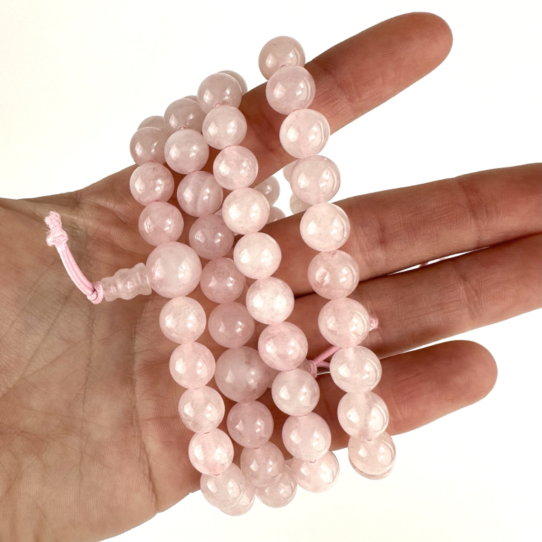 Rosakvarts armbnd, 8 mm perler