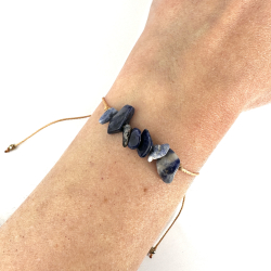 Sodalit justerbart armb�nd, chips