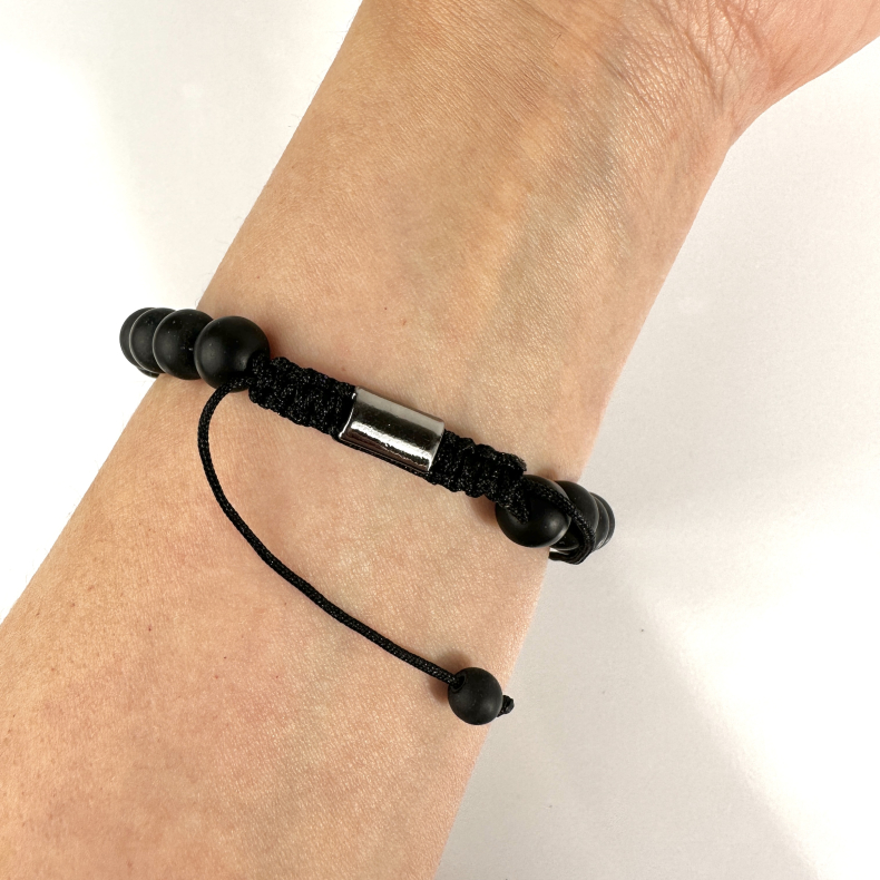 Tigerje justerbart armbnd, 8 mm perler