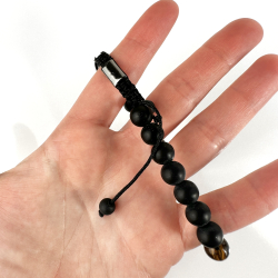 Tigerje justerbart armbnd, 8 mm perler