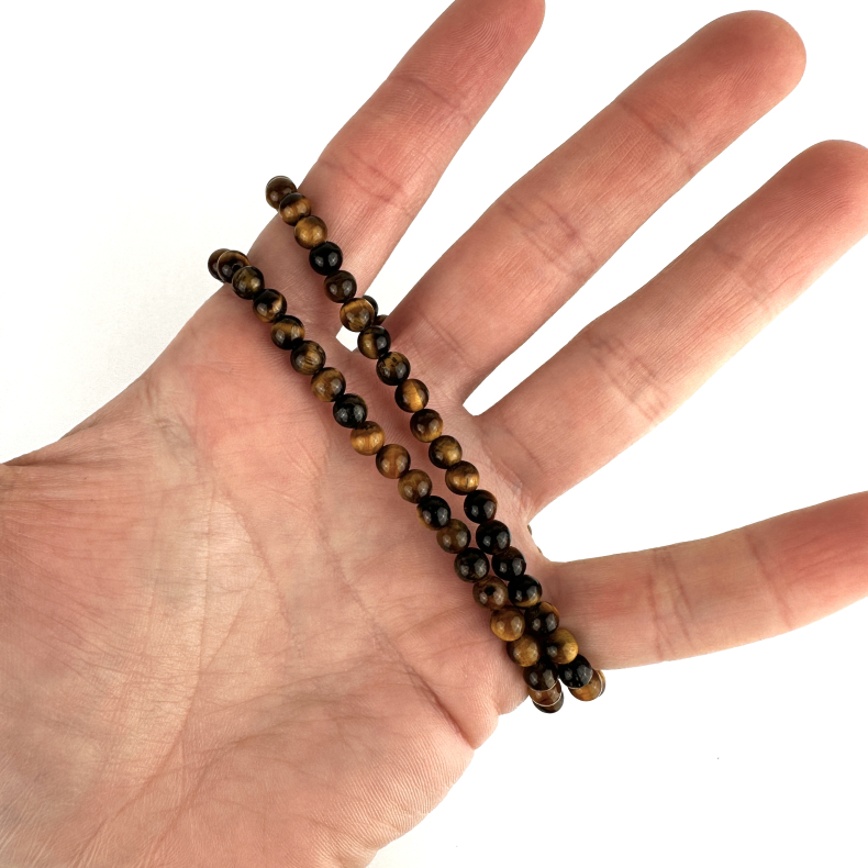 Tigerje armbnd, 4 mm perler