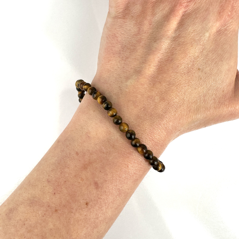 Tigerje armbnd, 4 mm perler