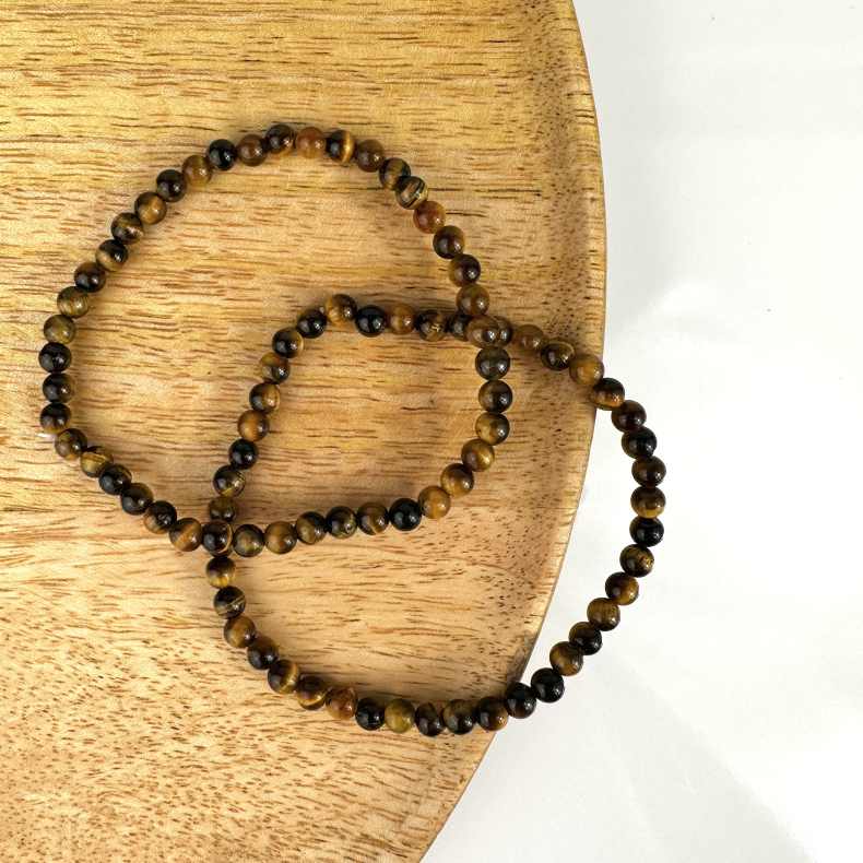 Tigerje armbnd, 4 mm perler