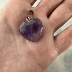 Ametyst Hjerte Vedhng 