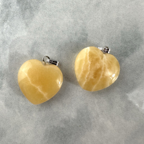 Orange Calcit Hjerte Vedhng 