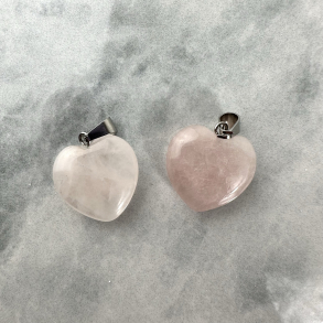 Rosakvarts Hjerte Vedhng 