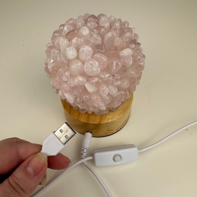 Lampe i Rosakvarts 