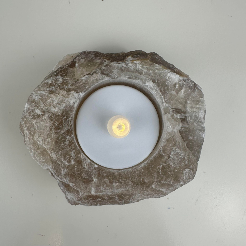 Lysestage i Gul Fluorit 