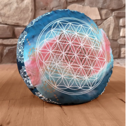 Meditationspude Indigo m. Rosakvarts og Ametyst