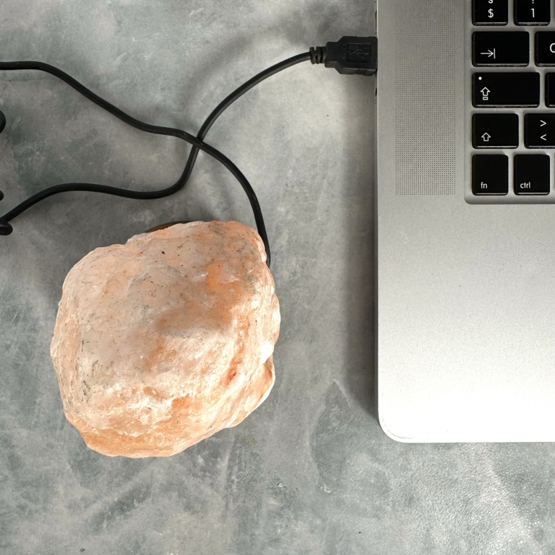 Saltlampe USB,1 kg i pink