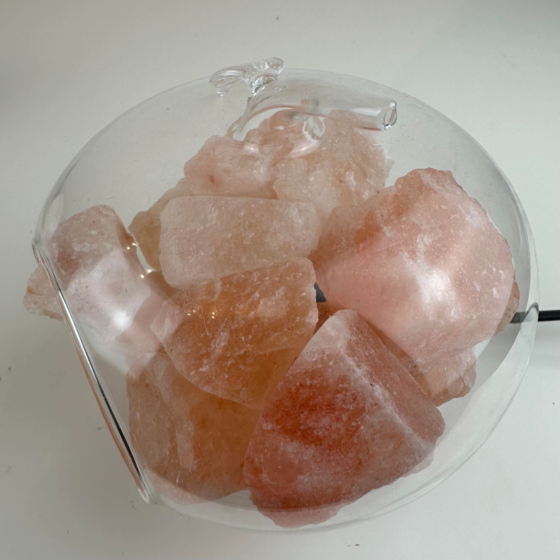 Glas ble med Lysdmper og Salt Stykker 