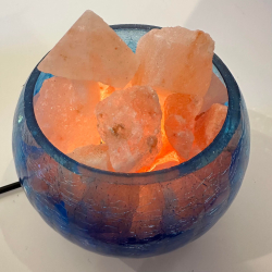 Bl Glas Skl med Lys og Salt 