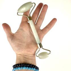 Gua sha/face roller grn jade 