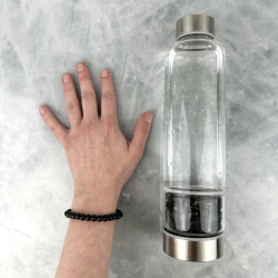 Vandflaske m. Sort Obsidian