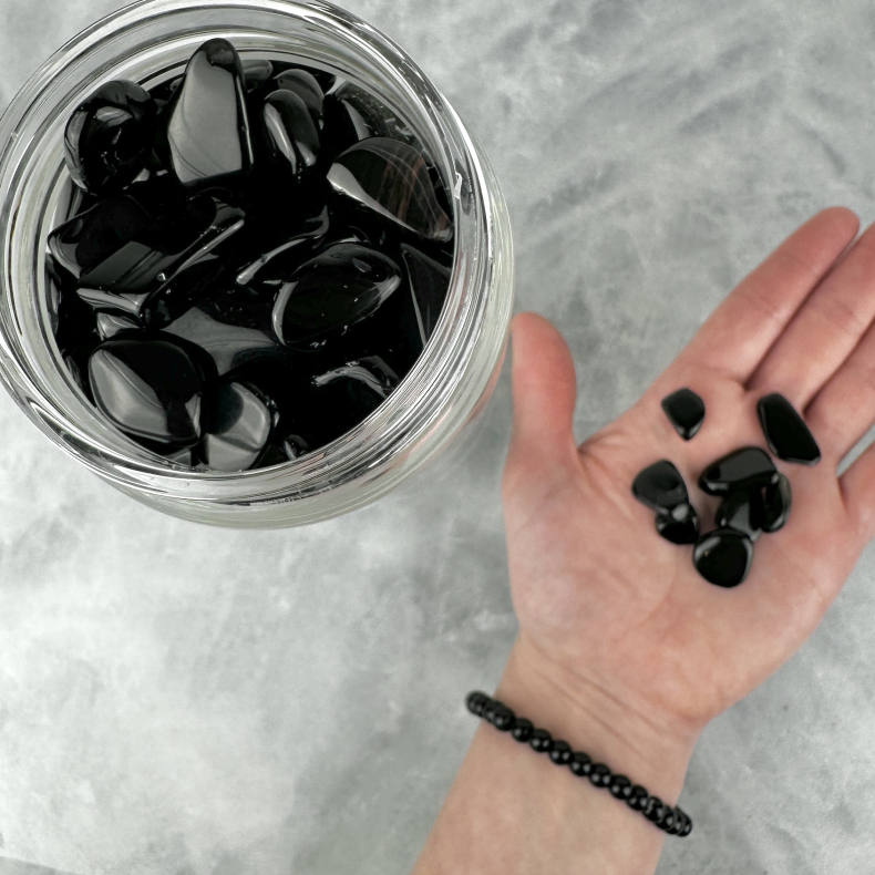 Vandflaske m. Sort Obsidian