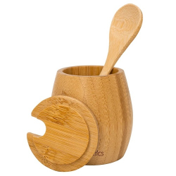 Bambuskrukke til Kosmetik med Ske