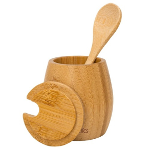 Bambuskrukke til Kosmetik med Ske